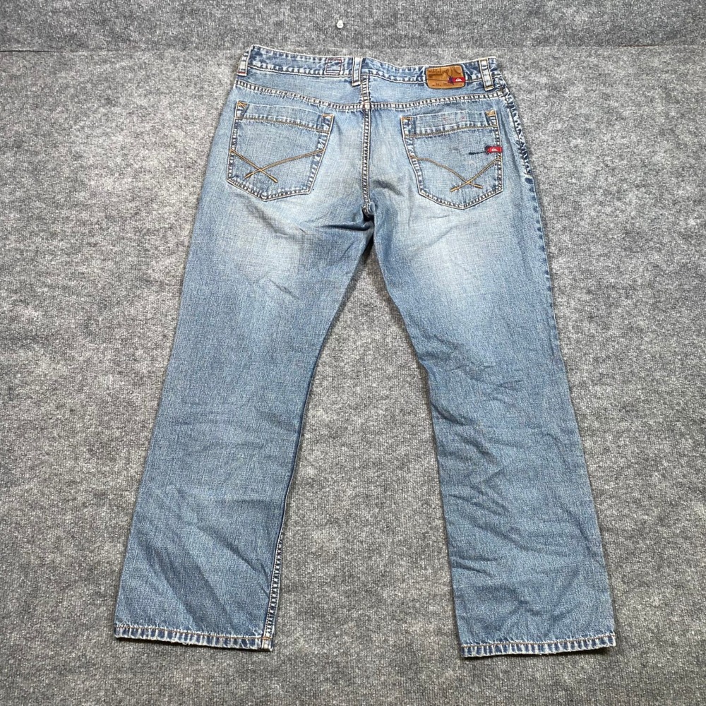 Quiksilver QuikJean Regular Fit Mens Light Wash Denim Jeans 36x30 Straight Leg
